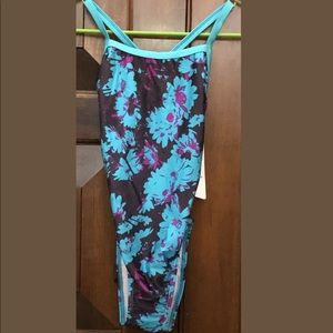 Speedo Performance Flyback Scuba Blue Swimsuit 30